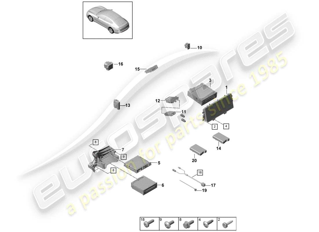 porsche 2017 (panamera 971-1) mostrar diagrama de piezas