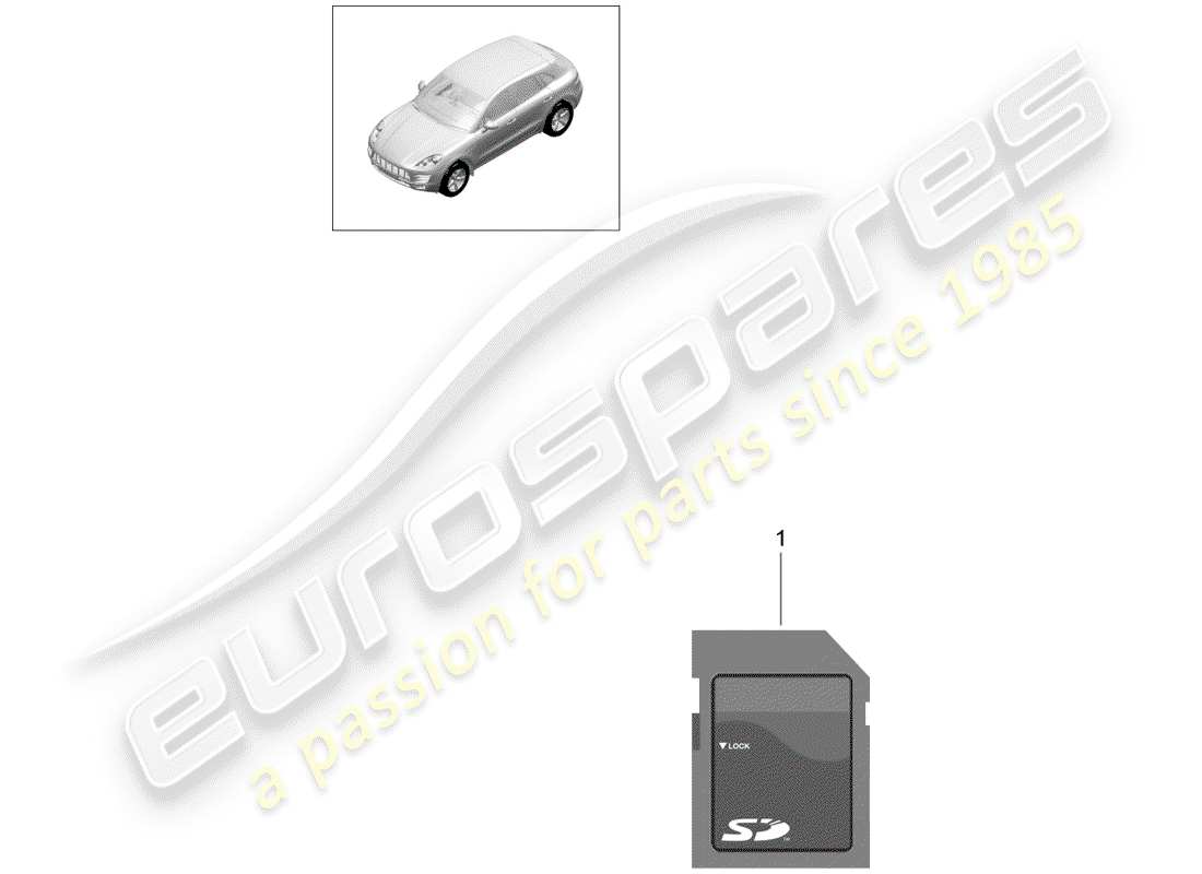 porsche 2017 (panamera 971-1) diagrama de piezas de la tarjeta sd