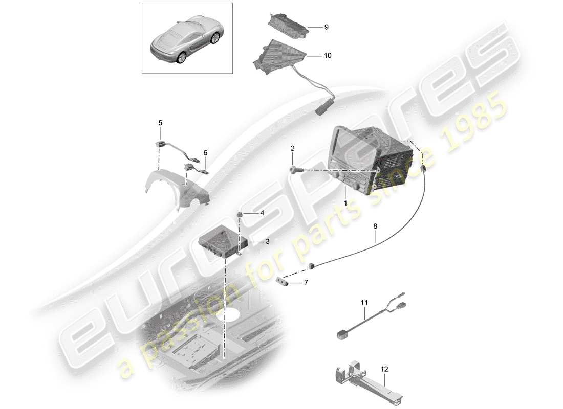 porsche 2014 (981 cayman) unidad operativa diagrama de piezas