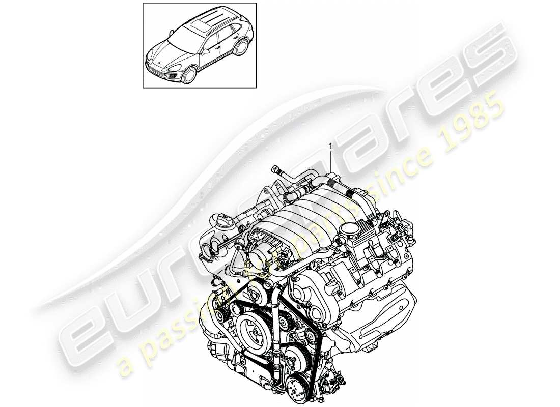 porsche 2017 (cayenne e2 92a) motor de repuesto diagrama de piezas