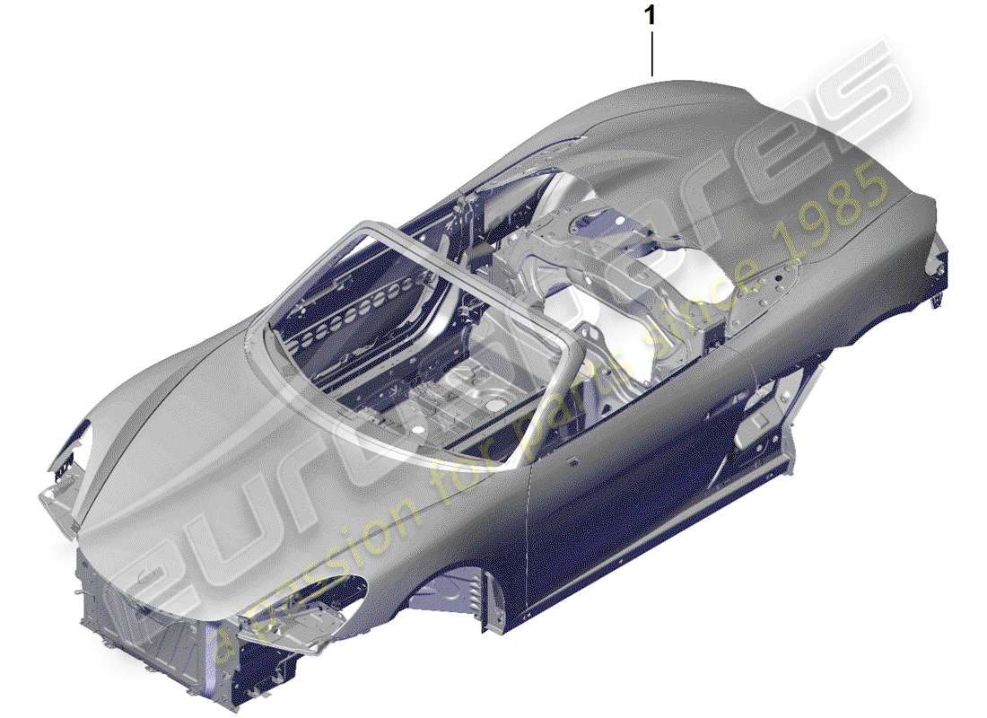porsche 2020 (718 boxster spyder) diagrama de piezas de la carrocería del coche