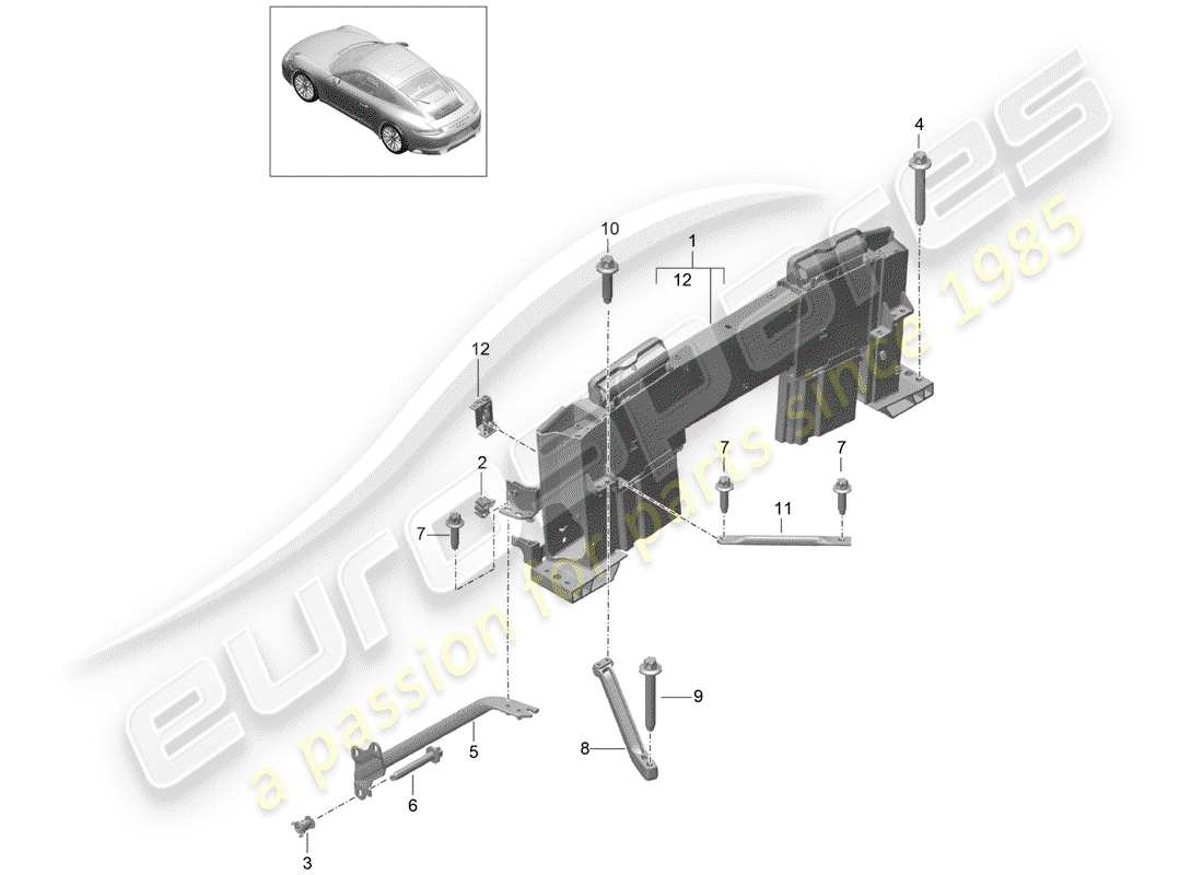 porsche 2017 (991-2) barra antivuelco diagrama de piezas
