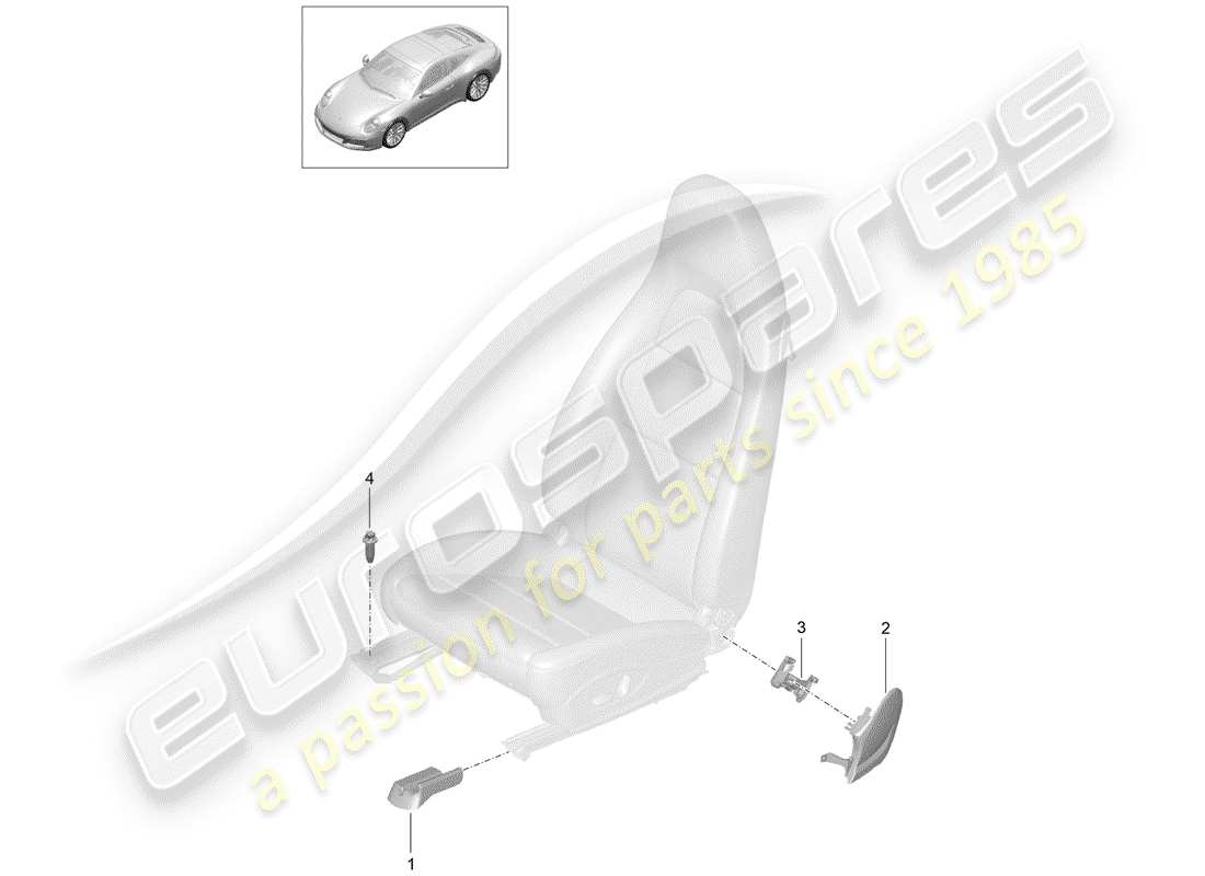 porsche 2017 (991-2) diagrama de piezas de seat