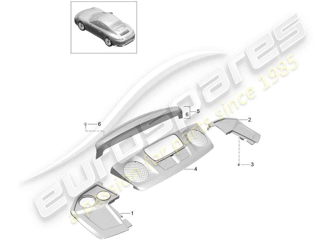 porsche 2017 (991-2) recubrimiento diagrama de piezas