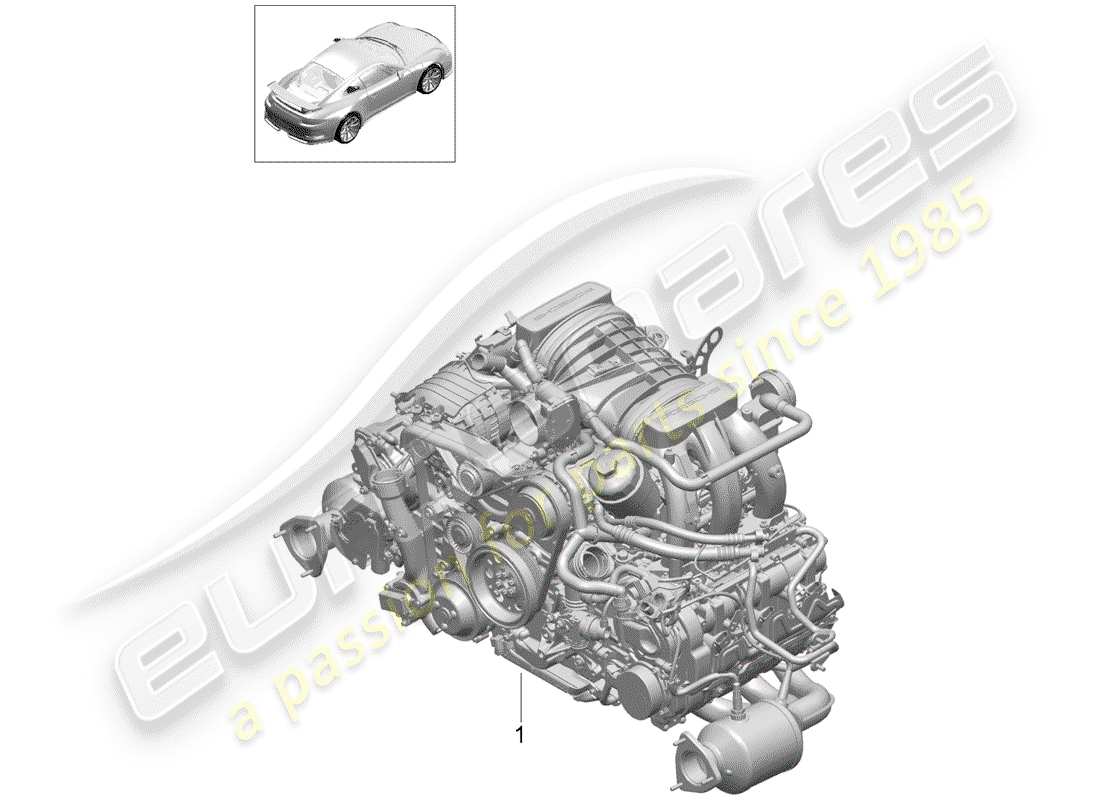 porsche 2015 (991-1 r/gt3/rs) motor de repuesto diagrama de piezas