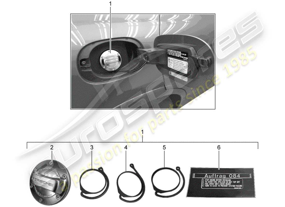 porsche 2017 (tequipment cayenne) depósito de combustible diagrama de piezas