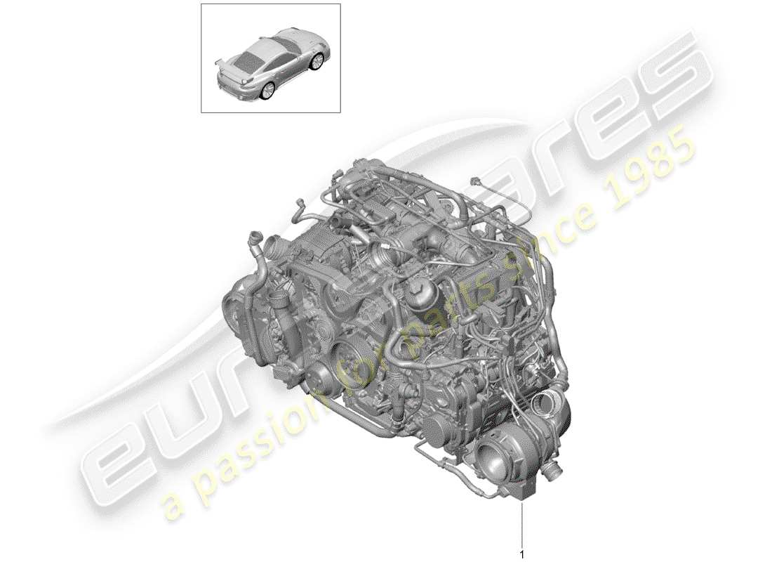 porsche 991 turbo (2019) diagrama de piezas del motor de repuesto