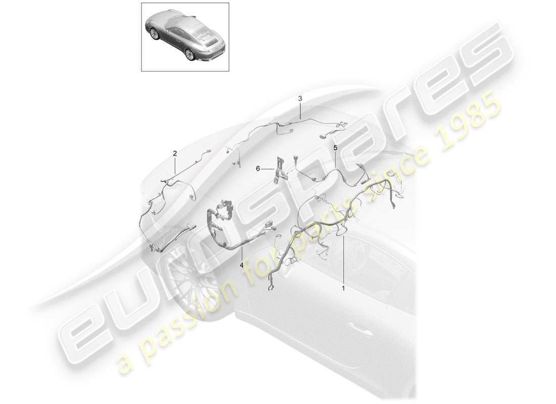 porsche 2017 (991-2) arneses de cableado diagrama de piezas