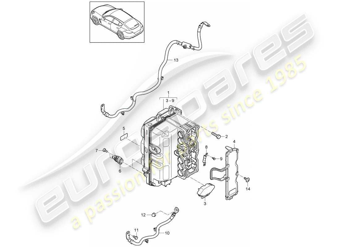 porsche 2011 (panamera 970) electrónica de potencia y control- diagrama de piezas