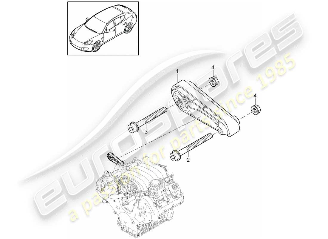 porsche 2013 (panamera 970) suspensión del motor diagrama de piezas