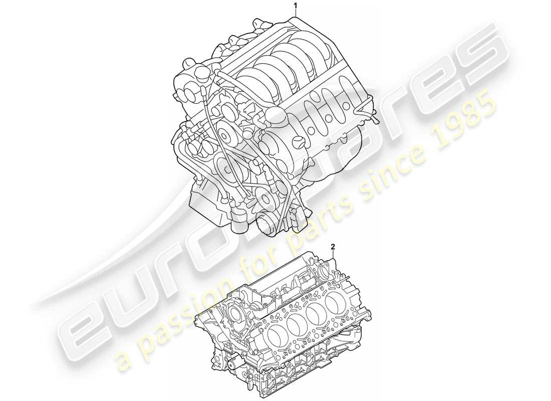 porsche 2003 (cayenne e1 9pa) diagrama de piezas del motor de repuesto