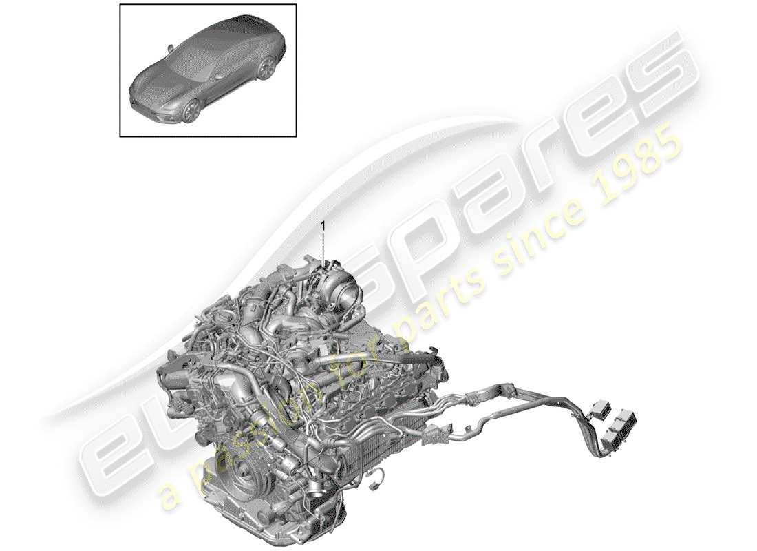 porsche 2018 (panamera 971-1) motor de repuesto diagrama de piezas