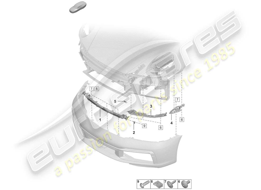 porsche 2020 (992-1) parachoque diagrama de piezas