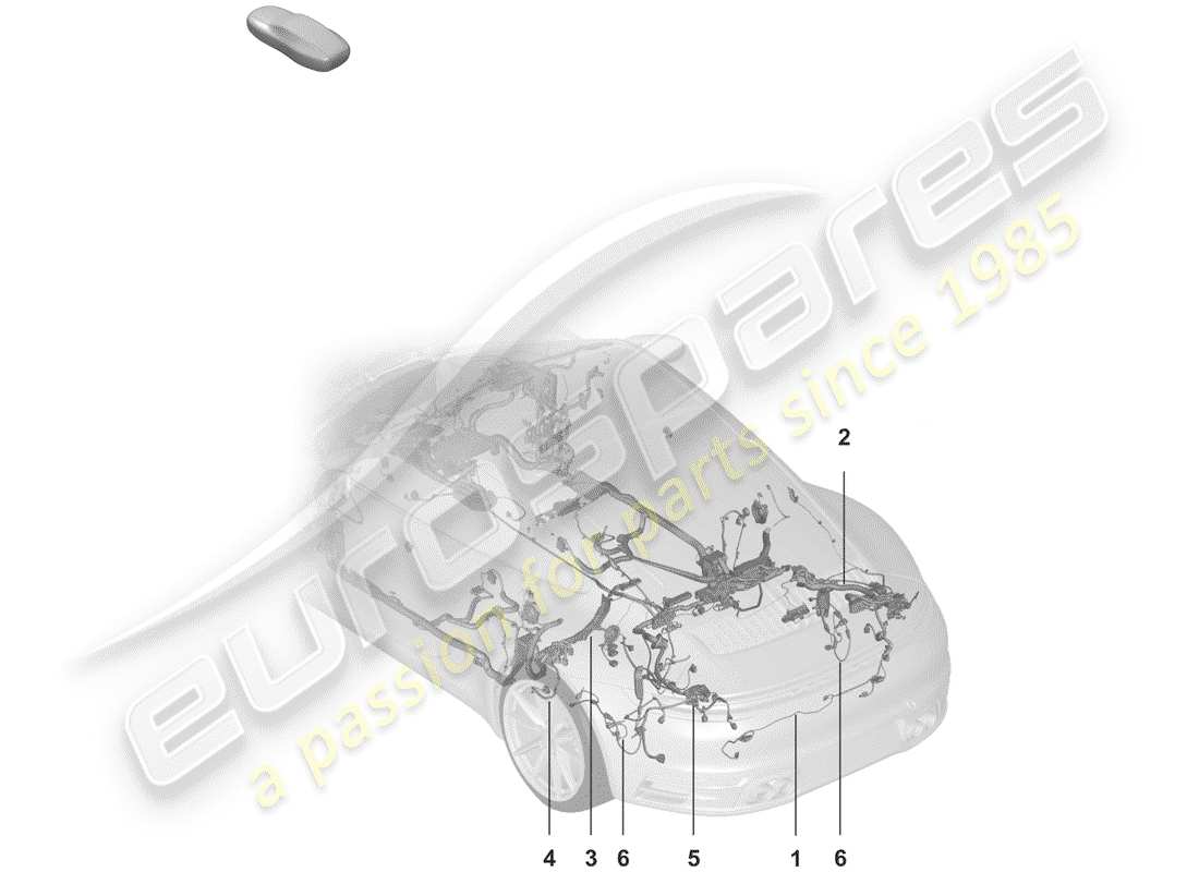 porsche 2020 (992-1) diagrama de piezas del arnés