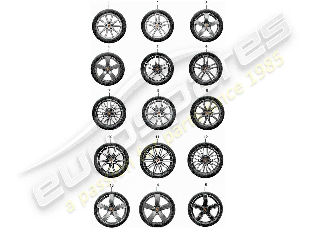 porsche 2012 (tequipment cayenne) juego de engranajes diagrama de piezas