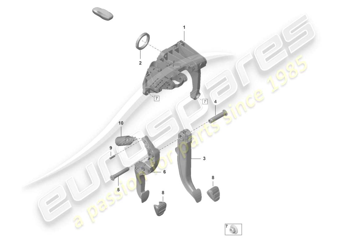porsche 2019 (992-1) diagrama de piezas de la transmisión manual 7-speed grupo de pedales de freno y embrague