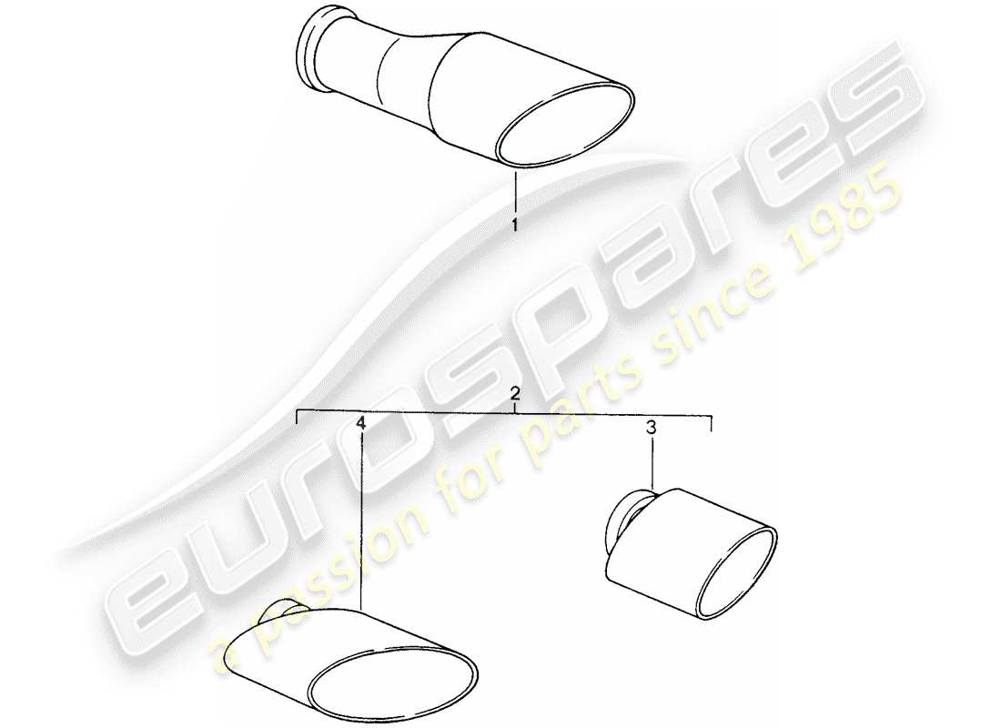 porsche 2005 (tequipment) tubo de escape diagrama de piezas