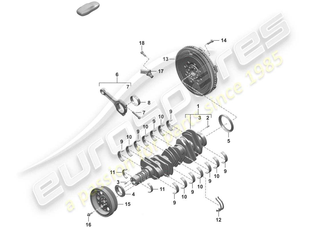 porsche 2019 (992-1) cigüeñal diagrama de piezas