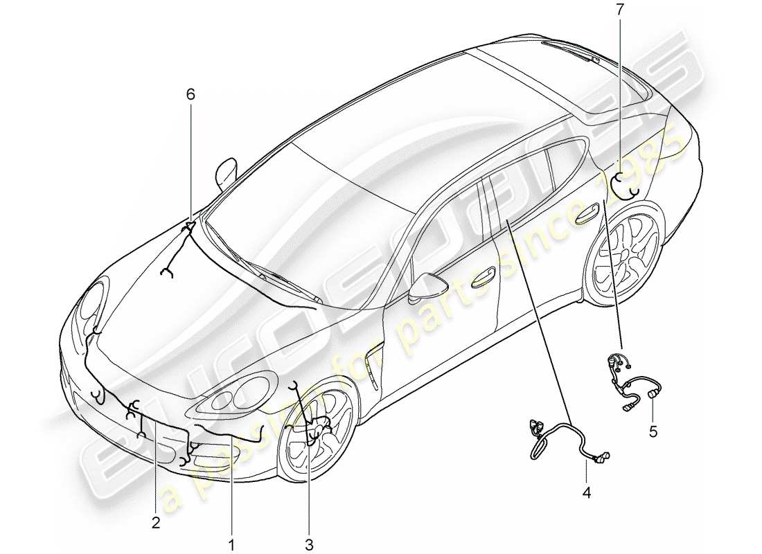porsche 2011 (panamera 970) cableando arneses diagrama de piezas