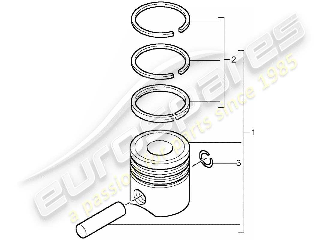porsche 2003 (cayenne e1 9pa) pistón diagrama de piezas