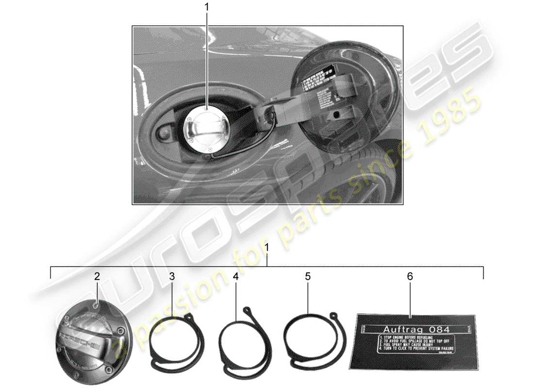 porsche 2014 (tequipment 98x/99x) tapa de sellado diagrama de piezas