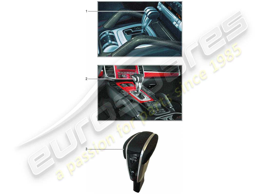 porsche 2008 (tequipment cayenne) palanca selectora diagrama de piezas