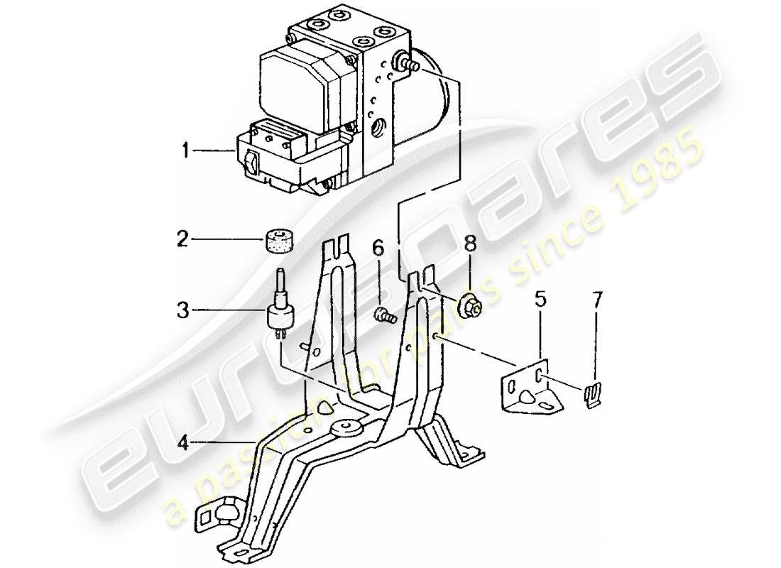 porsche 2002 (996 gt3) grupo hidráulico - sistema de freno antibloqueo -abs- - d >> - mj 2002 diagrama de piezas