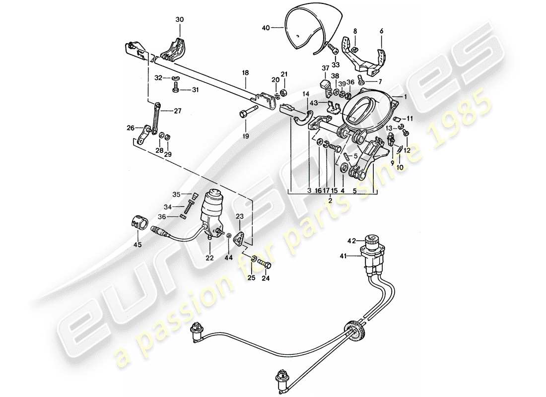 porsche 1994 (928) faro emergente diagrama de piezas