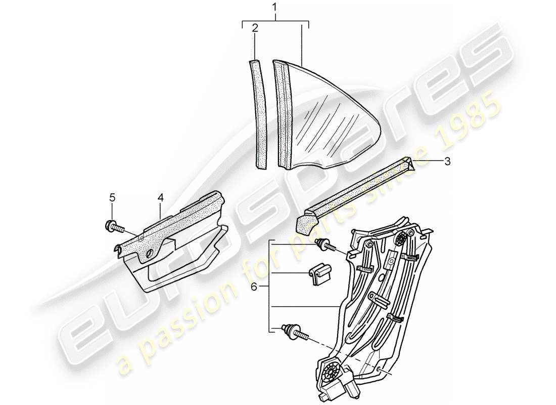 porsche 2009 997-2 turbo / gt2 ventana lateral diagrama de piezas