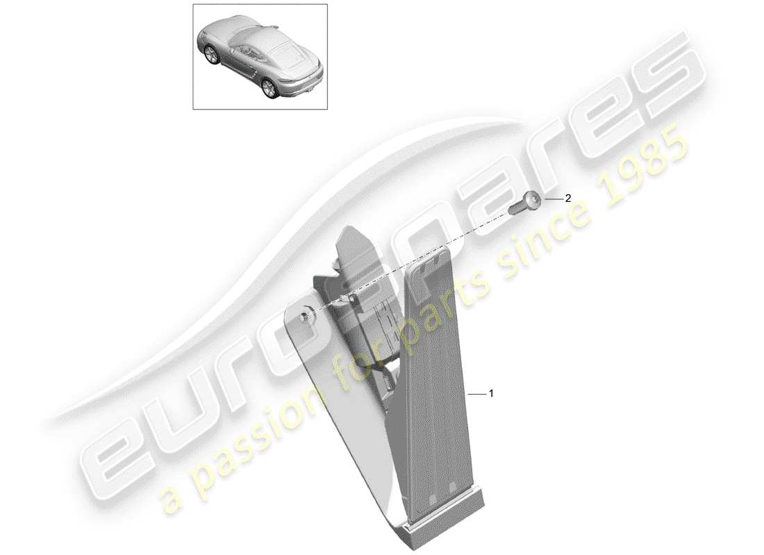porsche 2020 (718 cayman) freno y acc. diagrama de piezas del conjunto del pedal