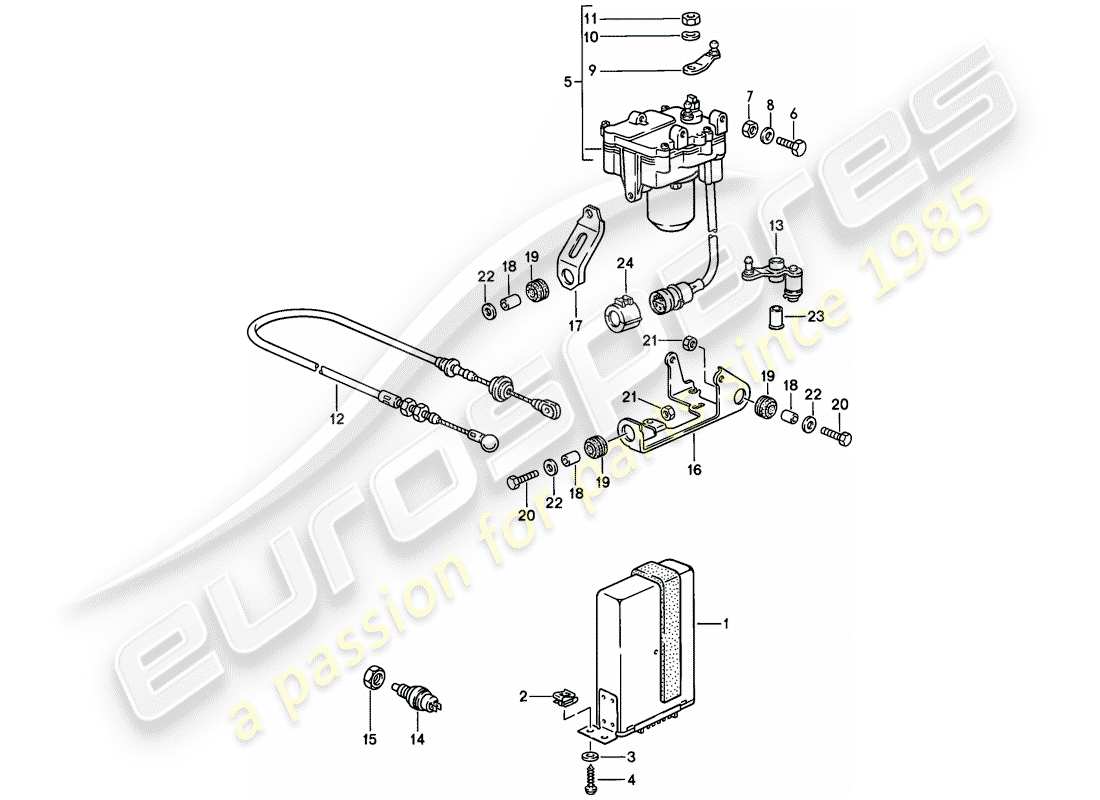 porsche 1983 (944) sistema de control de crucero diagrama de piezas