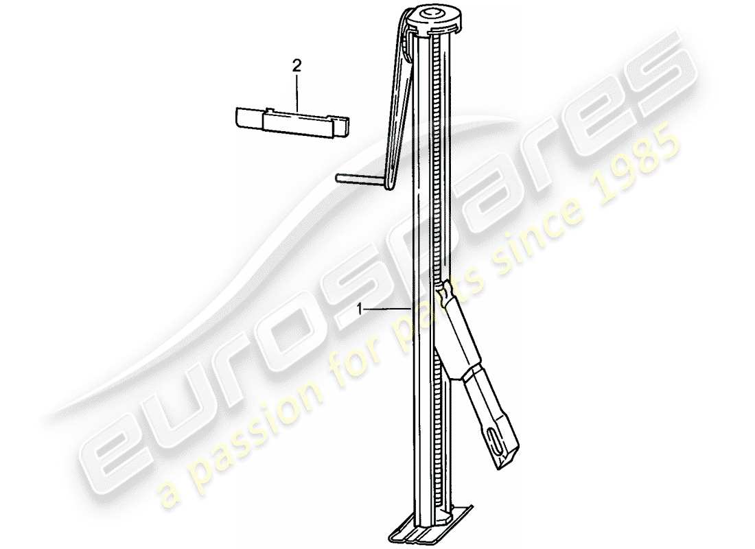 porsche 1987 (911) modelo especial - diseño de punta plana - jack - accesorios diagrama de piezas