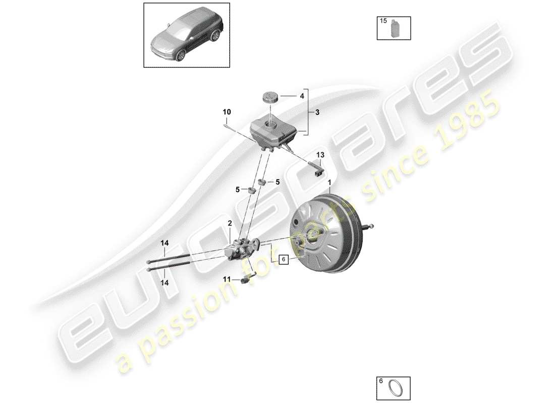 porsche 2018 (cayenne e3 9ya/9yb) cilindro maestro del freno diagrama de piezas