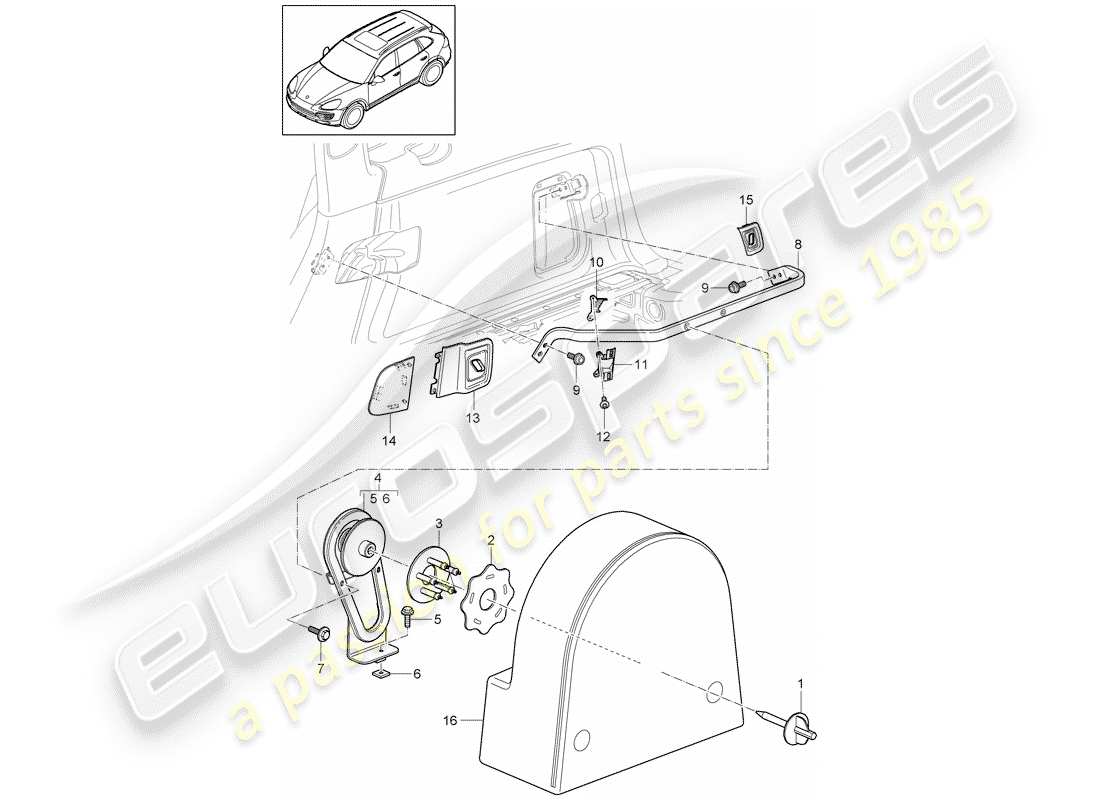 porsche 2011 (cayenne e2 92a) accesorios diagrama de piezas