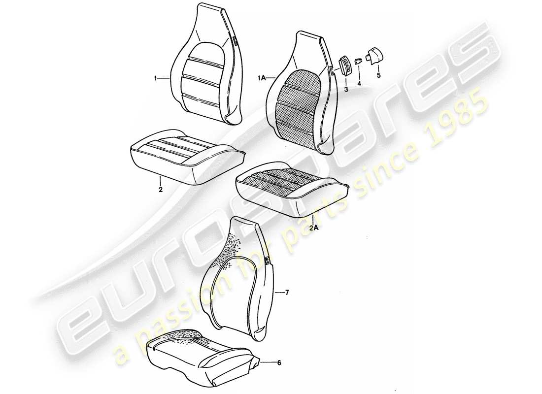 porsche 1993 (928) paño diagrama de piezas