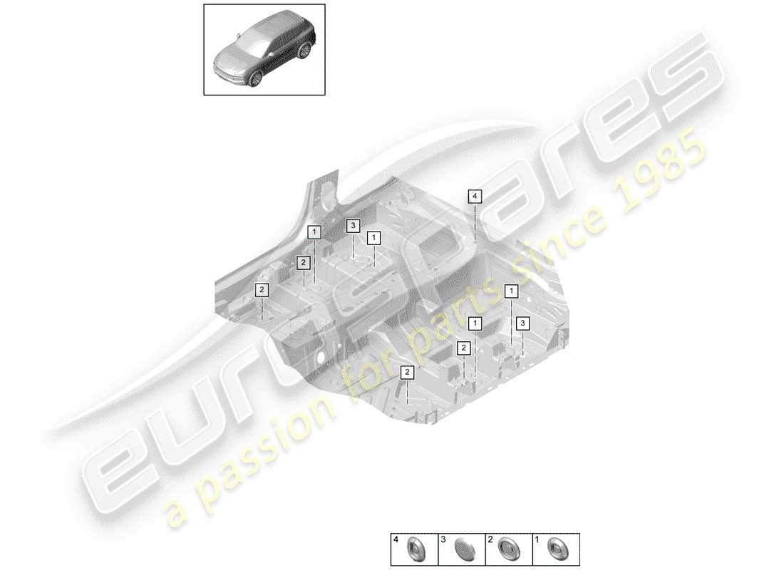 porsche 2020 (cayenne e3 9ya/9yb) diagrama de piezas del enchufe