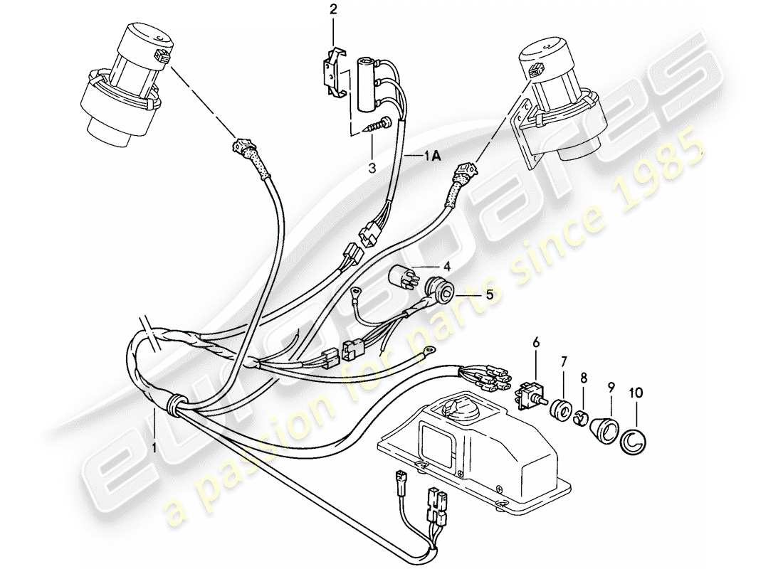 porsche 1986 (911) sistema de calefacción 2 diagrama de piezas