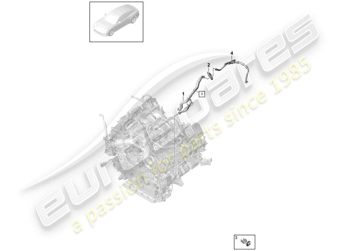 porsche 2017 (panamera 971-1) diagrama de piezas de la línea de vacío