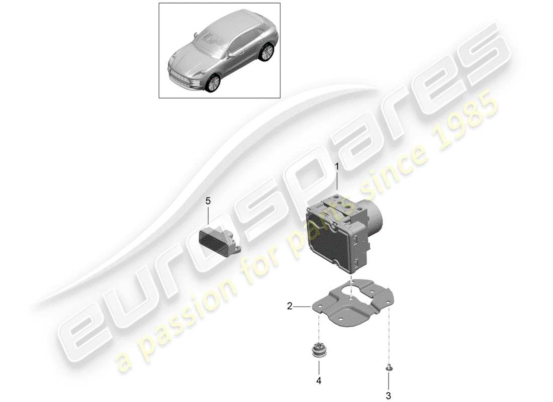 porsche 2019 (macan) unidad hidraulica diagrama de piezas