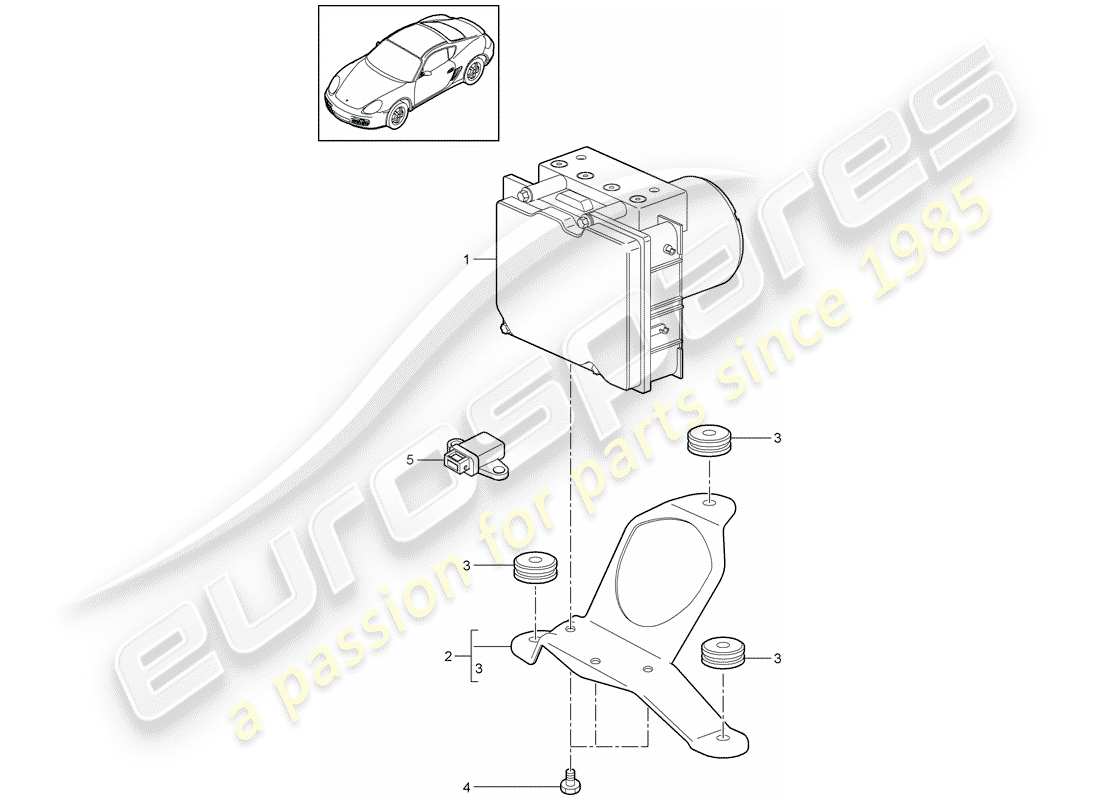 porsche 2011 (987 cayman) unidad hidraulica diagrama de piezas