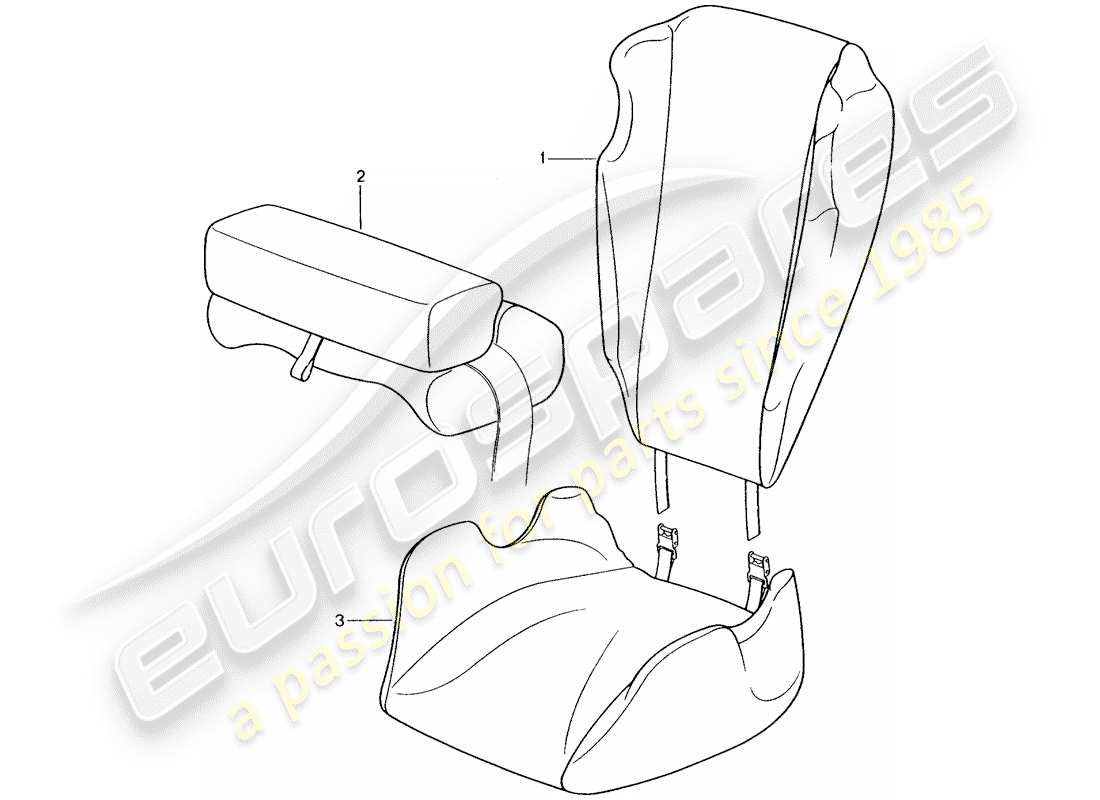 porsche 2011 (tequipment) diagrama de piezas del asiento para niños