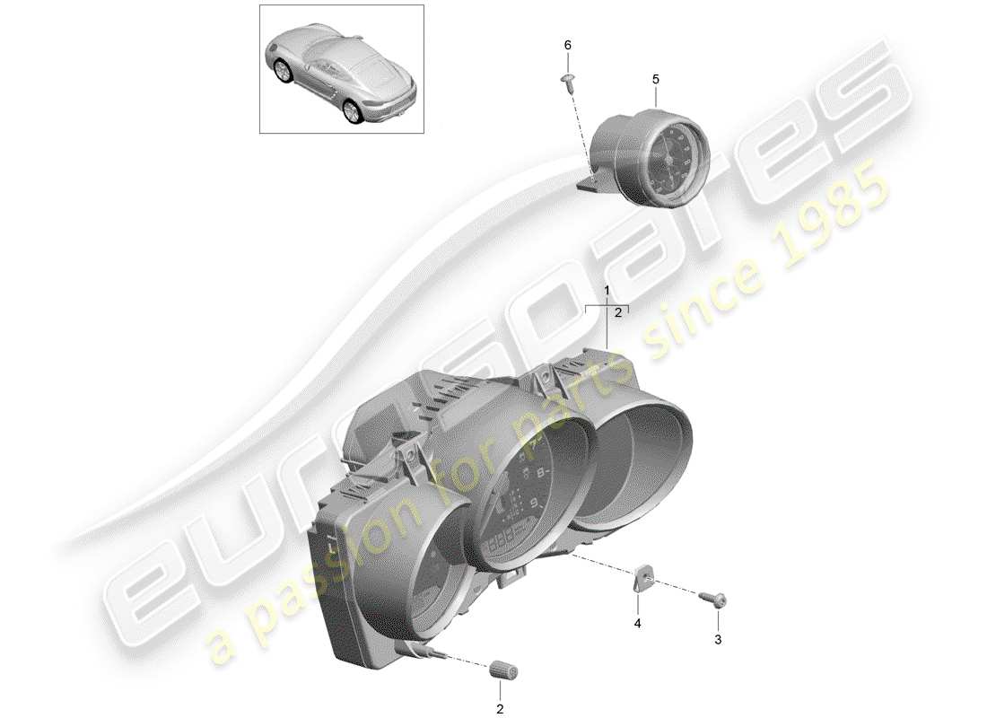 porsche 2020 (718 cayman) combinación de instrumentos diagrama de piezas