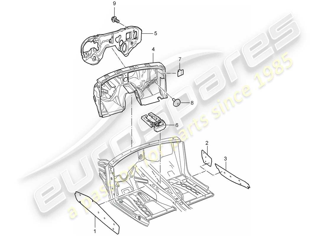 porsche 2007 (cayenne e1 9pa) absorbente de sonido diagrama de piezas