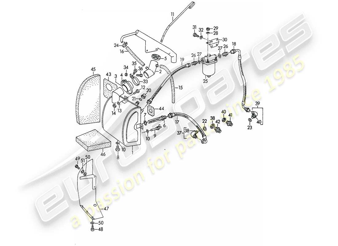 porsche 1954 (356/356a) contenedor de aceite - m 90 501 >> 91 000 diagrama de piezas