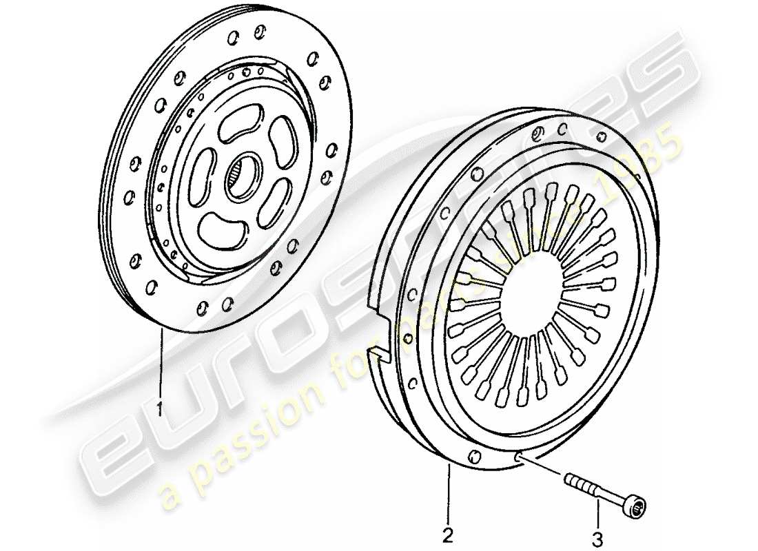 porsche 1995 (993) embrague diagrama de piezas