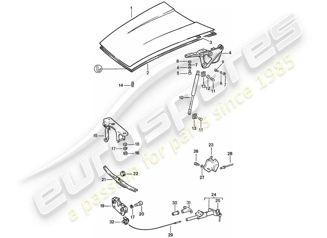 porsche 1989 (911) cubrir diagrama de piezas