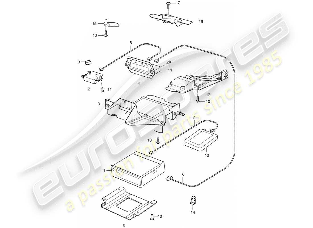 porsche 2004 (carrera gt) unidad de radio - sistema de navegación - teléfono diagrama de piezas