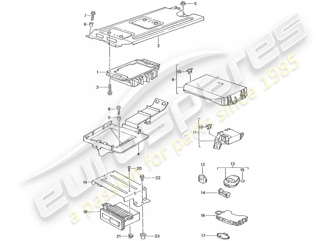 porsche 2002 (996 turbo / gt2) unidades de control diagrama de piezas