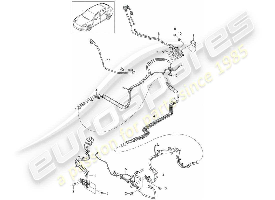 porsche 2011 (panamera 970) arneses de cableado diagrama de piezas