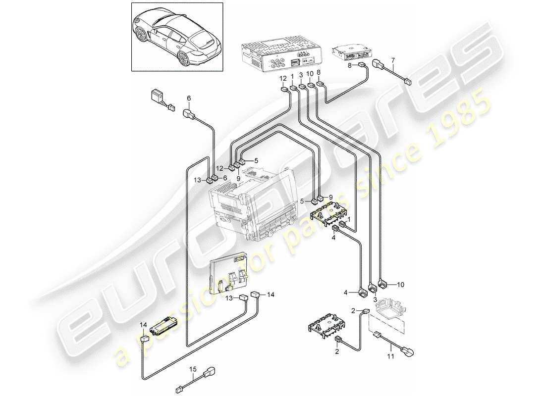 porsche 2011 (panamera 970) diagrama de piezas de la línea de conexión